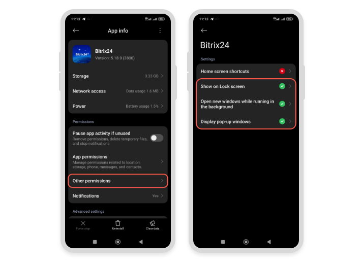 Bitrix24 мобайл аппликейшн дээр ирж буй дуудлагын асуудлыг шийдвэрлэх