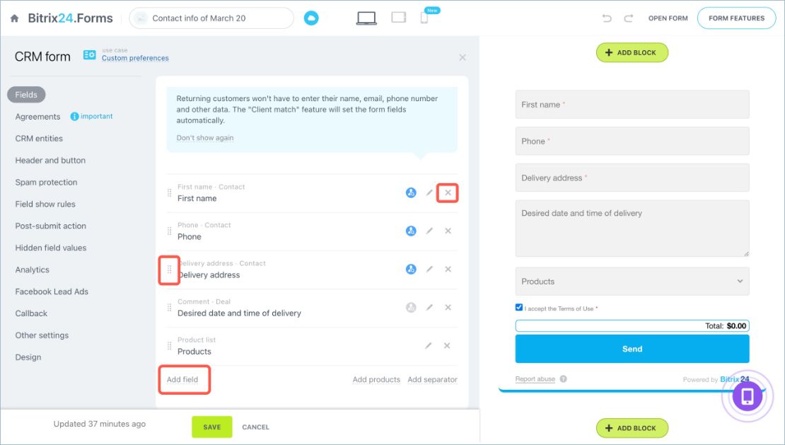 CRM форм үүсгэх болон тохируулах