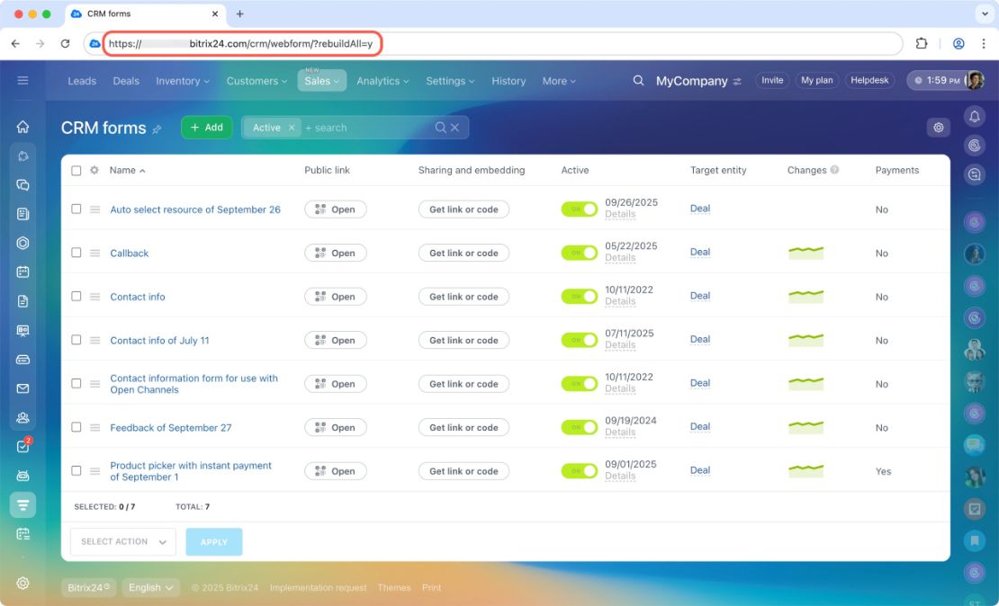 CRM форм үүсгэх болон тохируулах