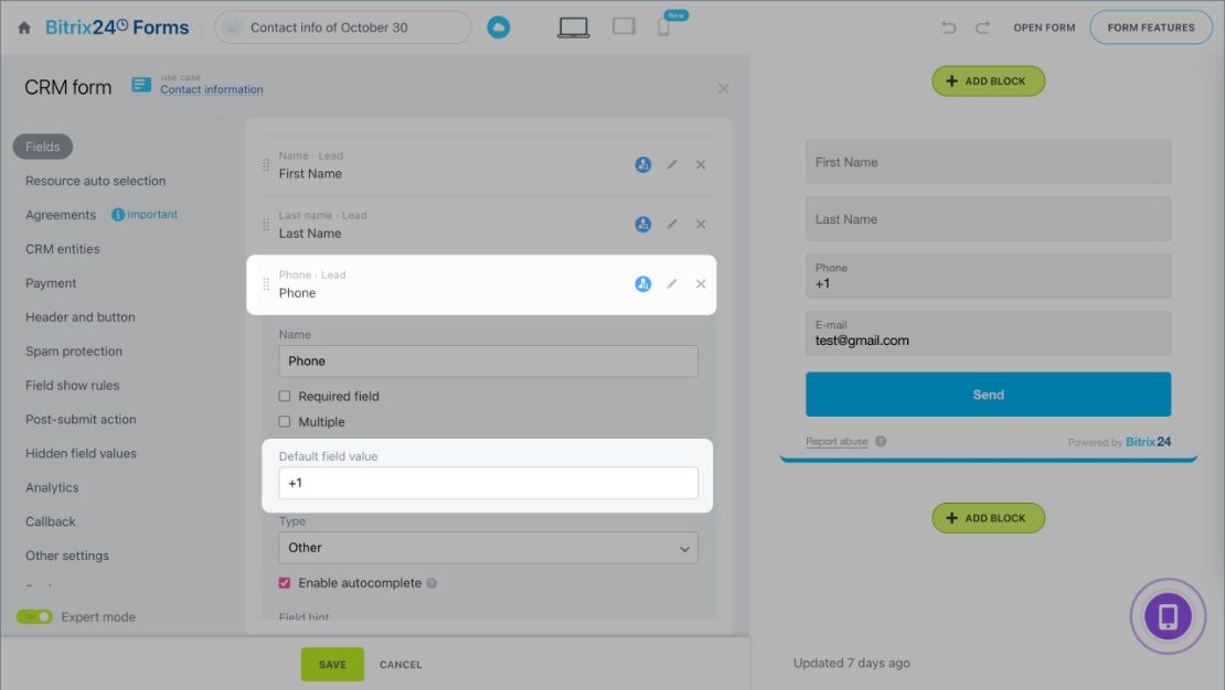 CRM форм үүсгэх болон тохируулах