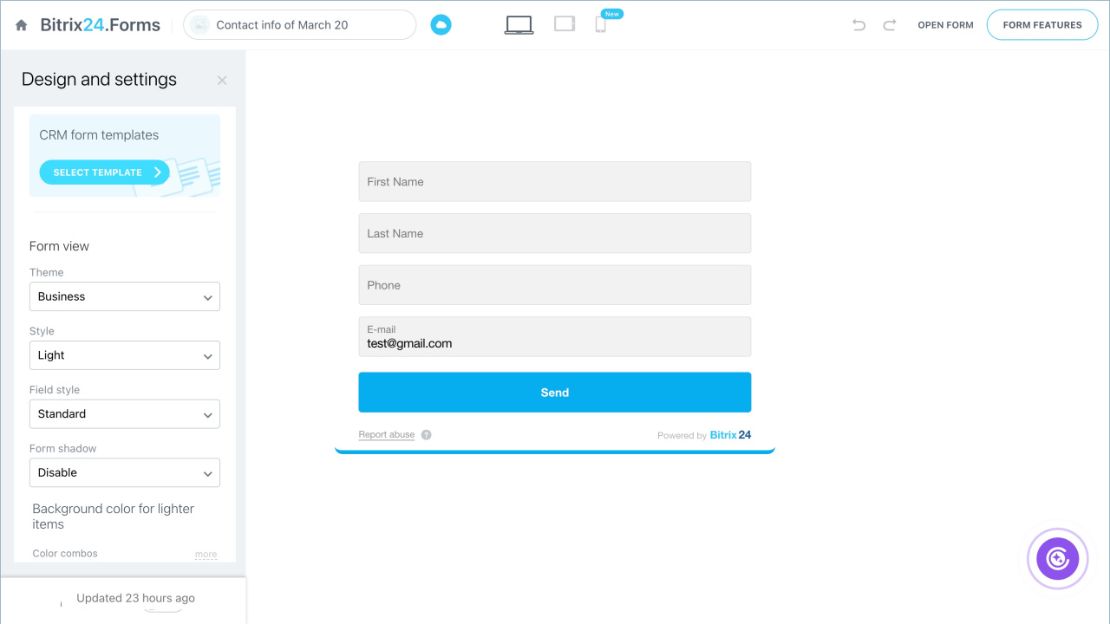 CRM форм үүсгэх болон тохируулах