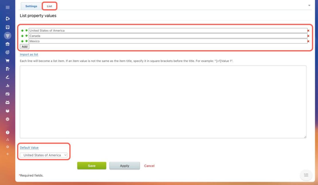 Bitrix24 CRM форм дээр сонголт нэмэх